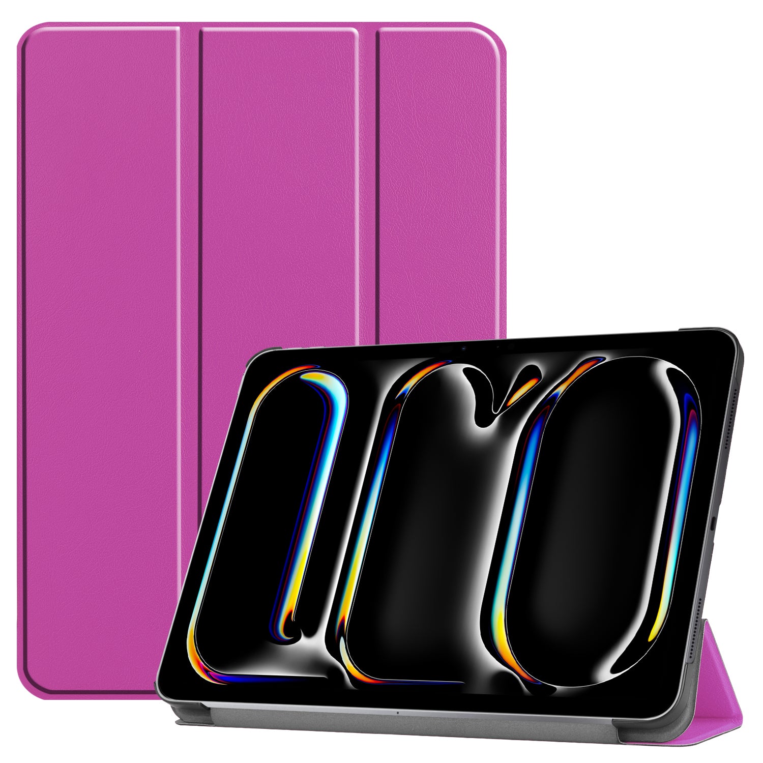 For iPad Pro 11 (2024) Case PC+PU Auto Wake Sleep Tablet Shell with Tri-fold Stand For iPad Pro 11 (2024) Case PC+PU Auto Wake Sleep Tablet Shell with Tri-fold Stand